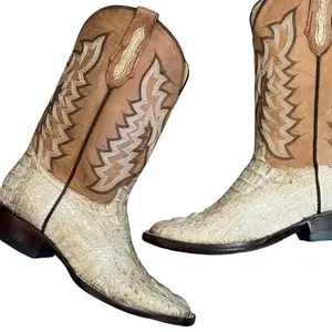 Caiman Exotic Boots - Unique Design with Intricate Patterns and Colorful Embroidery