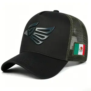 Unisex Mexican Eagle Label Baseball Net Caps Spring Summer Outdoor Adjustable Casual Hats Dad Hat Sunscreen Hat Snapback Trucker Hats Black Snapback
