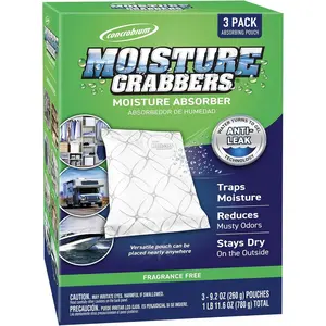 Moisture Grabbers Pouch, 27.6 oz, Moisture Absorber for Closets, Basements and Bathrooms, Helps Reduce Dampness and Musty Odors, Compact Moisture Control Design