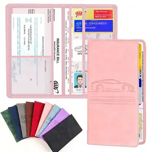 PU Leather Car Registration And Insurance Card Holder, Auto Document Holder Glove Box Organizer Car Insurance Folder, Auto Glovebox Organizer Car Glove Compartment Organizer For Women And Men.