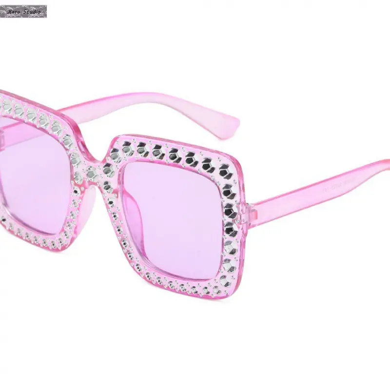 Women's Oversized Square Sunglasses - Anti-UV, 90s-Inspired, Diamond-Inspired Crystal-Encrusted Luxury Retro Shades, Designer Street Style Eyewear for Selfies & Daily Wear, Anti-Uv Women's Sunglasses, Diamond-Inspired Women's Sunglasses