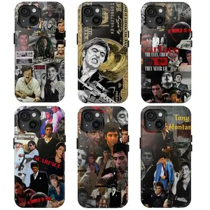 Tony Montana Scarface Phone Case Scarface Movie Phone Case Collage Cover For iPhone 17 16 15 14 13 12 11 & Samsung S25 S24 S23 S22  Halloween gifts