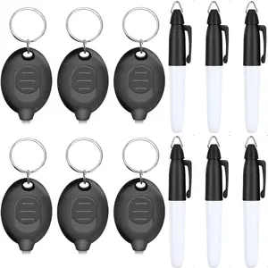 Mini LED Keychain Flashlights & Permanent Marker Pens, Badge Lights for Nurses 12 Lumen Battery Powered, Badge Reel Pen for Nurses Doctor Office Outdoor Gift (12PCS)