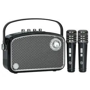 120W Peak Powerful Voice Amplifier with 2 UHF Microphones, Bluetooth Speakers with Bass/Trable/Echo Adjustment, Small PA Speaker System, Karaoke Machine for Adults, Teachers, Public Speaking, Events