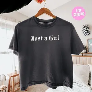 Retro Indie Band Style Crop Tee Vintage Music Graphic Boxy Shirt