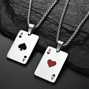 Y2K Stainless Steel Spade Chain – Hip Hop Sweater Chain, Never Fade, Unisex Trendy Streetwear Jewelry