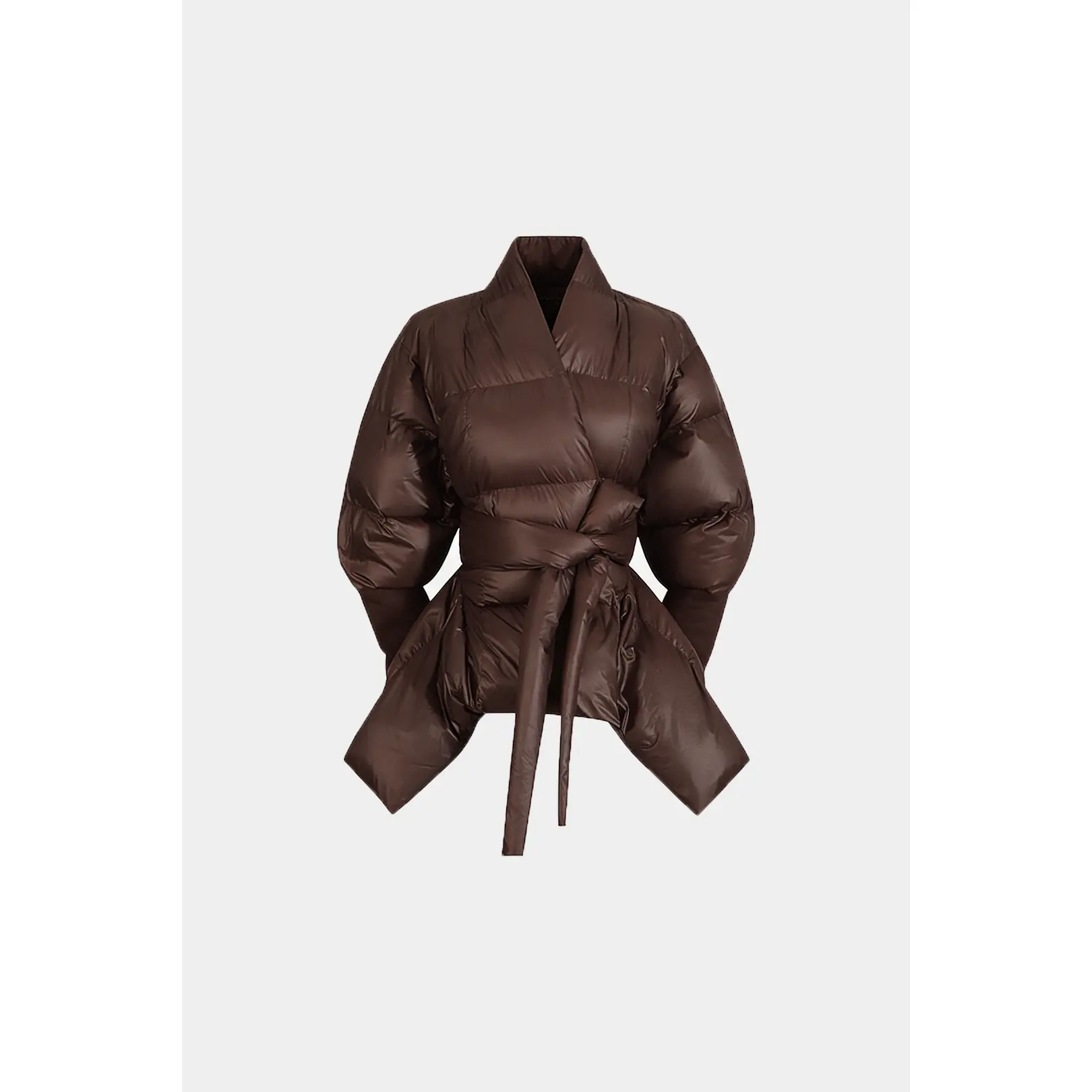 Solid Padded Belted Puffer