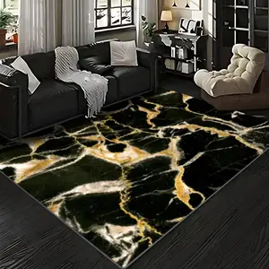 Velvet Soft Comfort Home Rug, Modern Gold Simple Texture Pattern Print, Holiday Decorative Carpet for Hallway Living Room Bedroom Entrance Mat, Minimalist Rug, Modern Area Rug