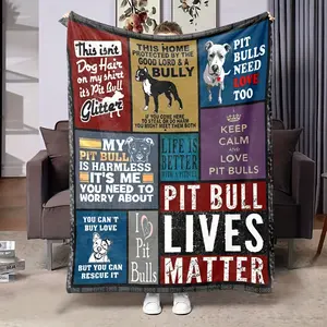 [Cozy Pitbull Lover's Blanket] Soft Flannel Throw Blanket - Cozy Pitbull Lover's - Warm & Versatile for Couch, Bed, Camping | Perfect Gift for Dog Enthusiasts
