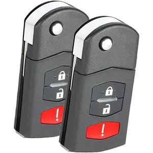 2PCS  Replace Flip Shell Remote Key Case Fob 3 Button for Mazda 3 5 6 RX8 CX5 CX7 CX9,(Empty Shell Only)