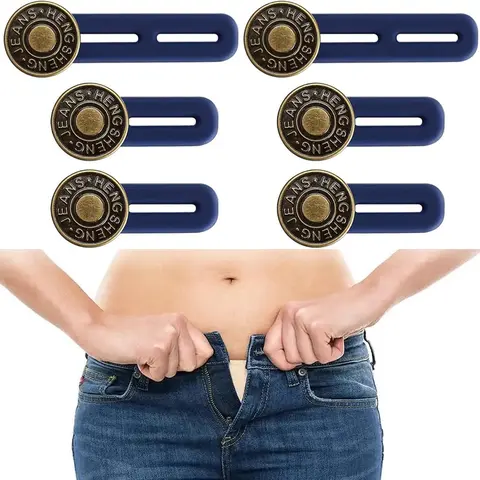 Unisex Metal Rubber Jeans Button Extenders (20pcs) - Sewing-Free Solution, Convenient Quick Adjustments, Universal Compatibility, Adjustable Fit Tool, Long-Lasting Use Waistband Extender