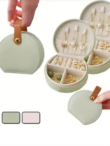 Mini Luxury Hand-held Jewelry Box Organizer Jewelry Storage Box Portable Travel Ladies Jewelry Box for Rings, Pendants, Earrings, Necklaces, Bracel