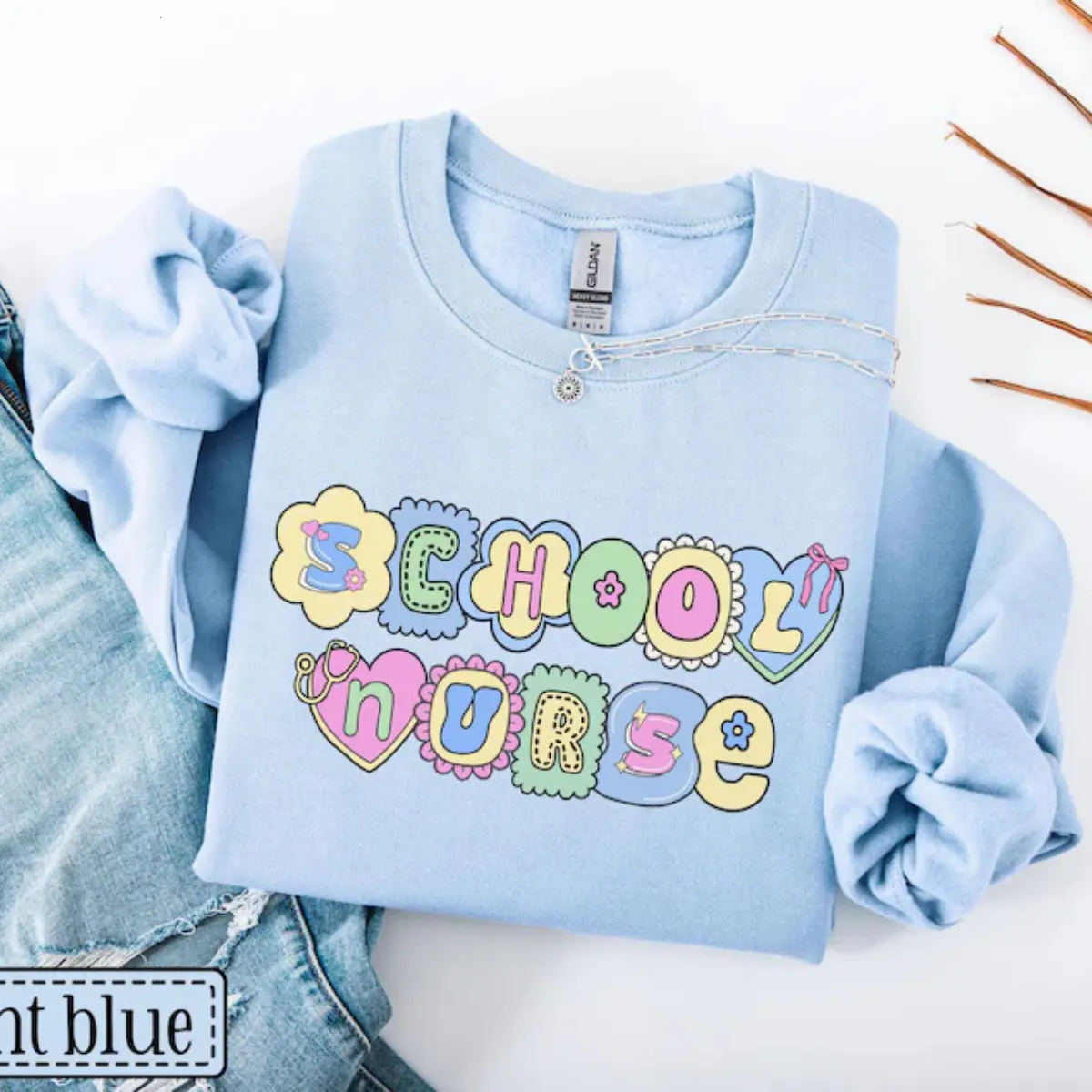 School Nurse Sweatshirt • Elementary School Nurse Sweater • School Nurse Colorful Pullover • Gifts for School Nurses • School RN NP Crewneck