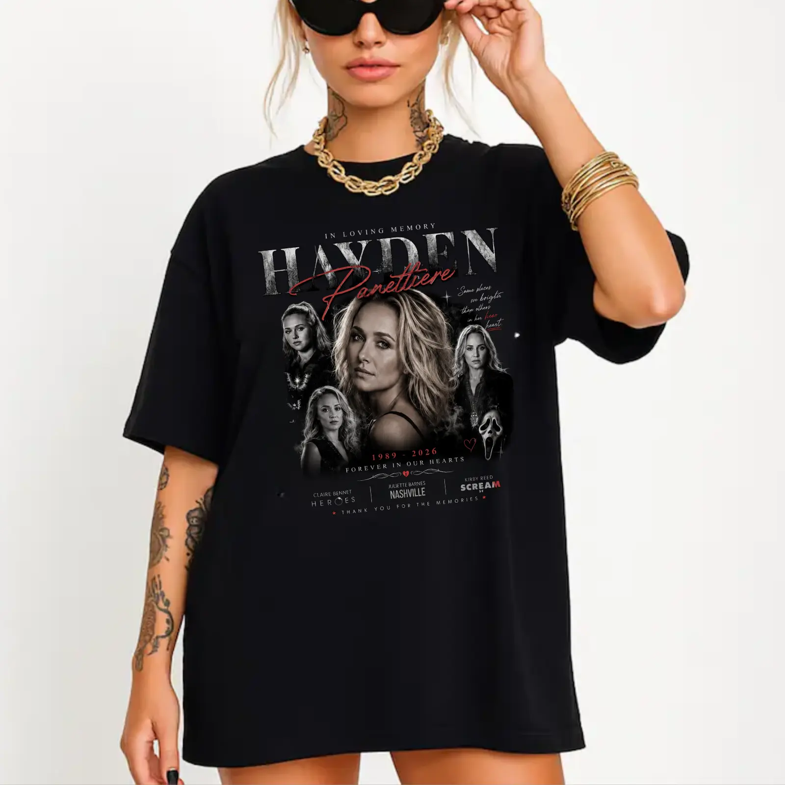 Haydden Panettlere In Loving Memory T-Shirt, Actress Tribute Graphic Tee, Forever In Our Hearts Fan Remembrance Shirt, Movie And TV Memorial Gift For Men Women