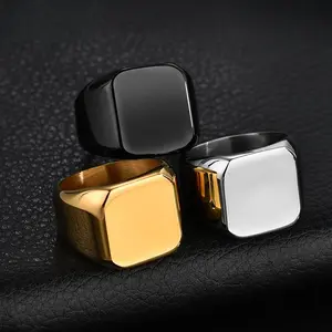 SFL-R181 Retro Large Cast Ring Stainless Steel Glossy Lettering Custom Man's Ring Creative Anniversary Gift for Men