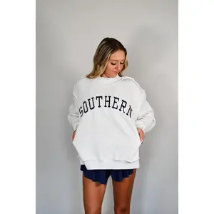 Classic Southern Mock Neck Sweatshirt - Heather Grey