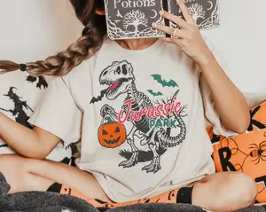 [ SALES UP TO 30% ] Jurassic Park Halloween Shirt, Jurassic Park Universal Studios T-Shirt, Jurassic Park Sweatshirt, Halloween Dinosaur Shirt, Spooky Mom Tees