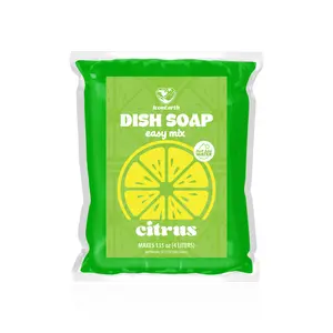 Icon Earth Citrus Dishwashing Liquid Starter Kit Lemon Scent Dish Paste Kitchen Dish Cleaner Just Add Water Grease Remover 135 oz 4 Liters
