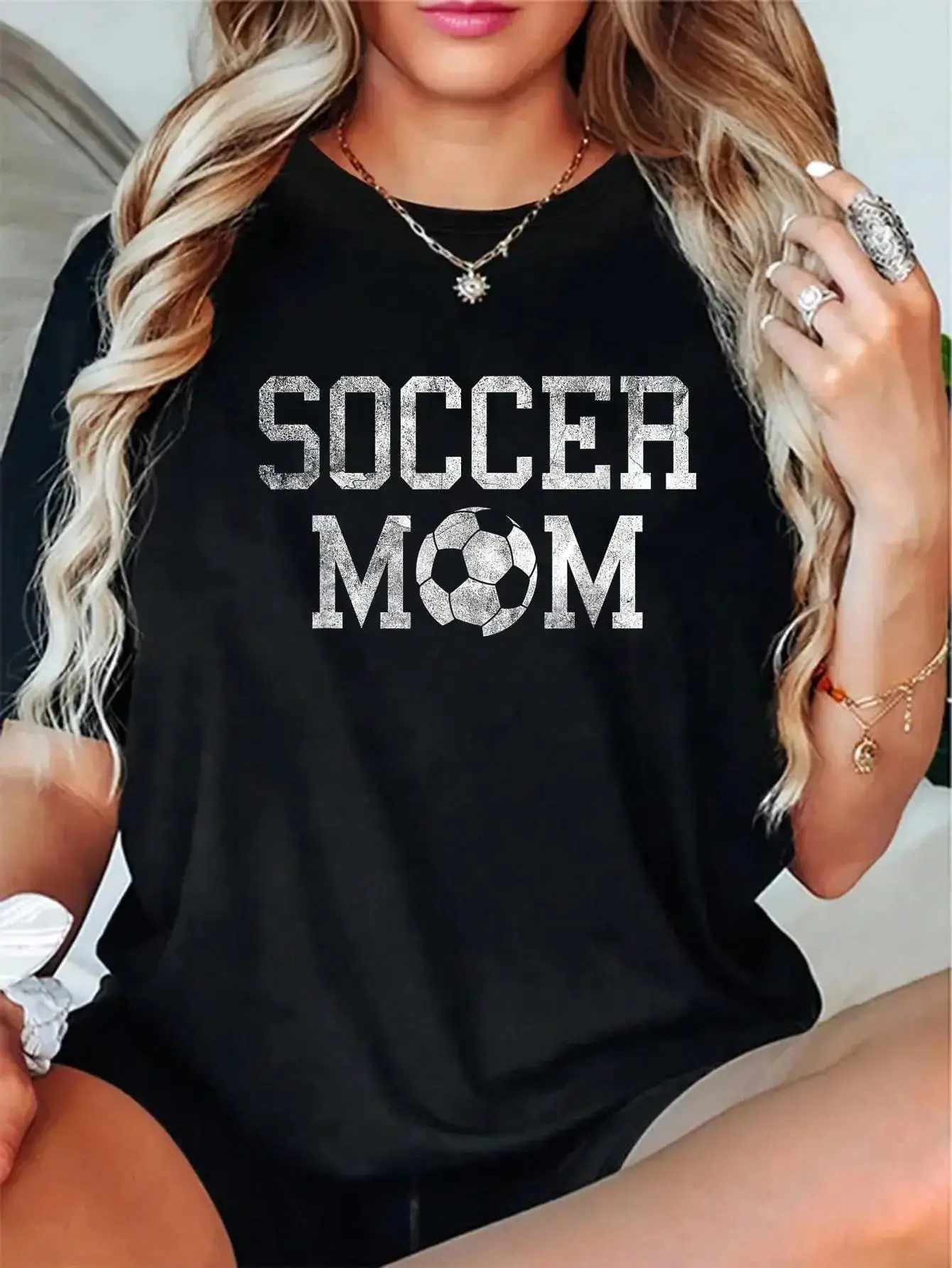 Cotton Soccer Mama Clothing Retro Vintage Soccer Mom T-Shirt