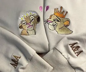 Simba and Nala embroidered matching sweatshirt, cute lion couple matching sweatshirts, gift for him, gift for her, couple hoodie