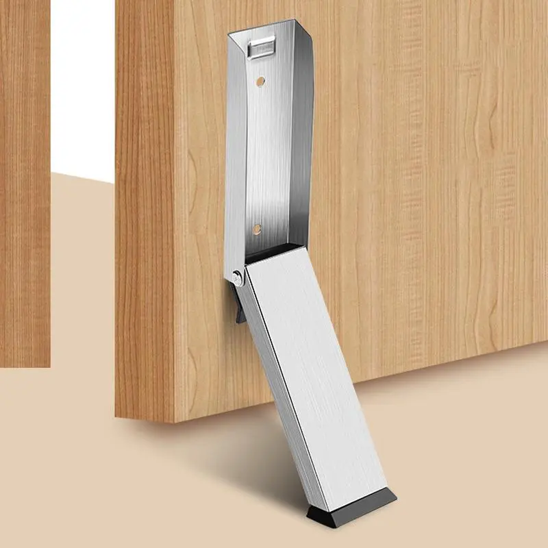 Stainless Steel Windproof Door Stopper, Anti-collision Magnetic Door Stopper, Self Adhesive Door Anti-slip Holder, Thickened Stainless Steel Door Hardware for Home, Door Stoppers for Bottom of Door