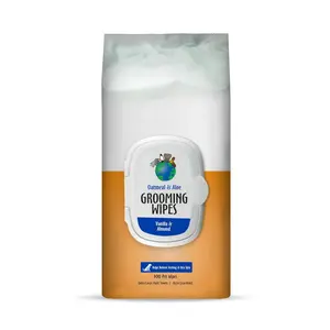 Oatmeal & Aloe Grooming Wipes - Dog Wipes for Paws and Butt, Best Pet Wipes for Dogs & Cats, Helps Relieve Itchy & Dry Skin, Made in USA, Cruelty-Free - Vanilla & Almond 100 Count (1 Pack)