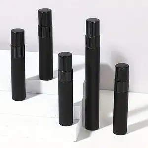 5/10/20pcs Portable Refillable Black Perfume Spray Bottle, Mini Perfume Refillable Spray, Cosmetic Essence Water Storage Container, Pocket Dispenser Pump Box, Leakproof Empty Liquid Container, Makeup Container, For Home & Daily Use, Travel, (2ml/5ml)