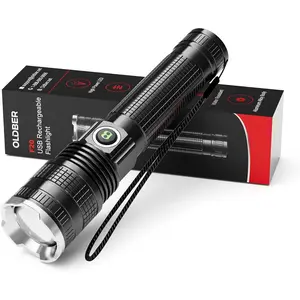 Rechargeable LED Flashlight 1000000   High Lumens, Super Bright Waterproof Handheld Torch Flash Lights for Camping Home Emergency Work, Battery Powered USB-C Portable Flash Light with 5 Modes