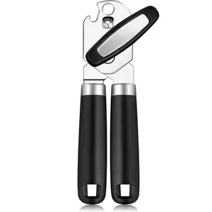 Can Opener Manual Handheld Strong Manual Smooth Edge Cut, Can Opener Heavy Duty, Comfortable Soft Handle, Built in Bottle Opener, Soda Can Opener, Kitchen Gadgets