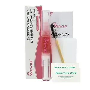 Waxing Pen Eyebrow Shaper Wax Kit for Women Eyebrow Lips Facial At-Home Hair Removal with Strips, Brow Brush with Post-Wax Wipe Ultra Soothe Oil 5g(0.18 Oz) Water Drainage