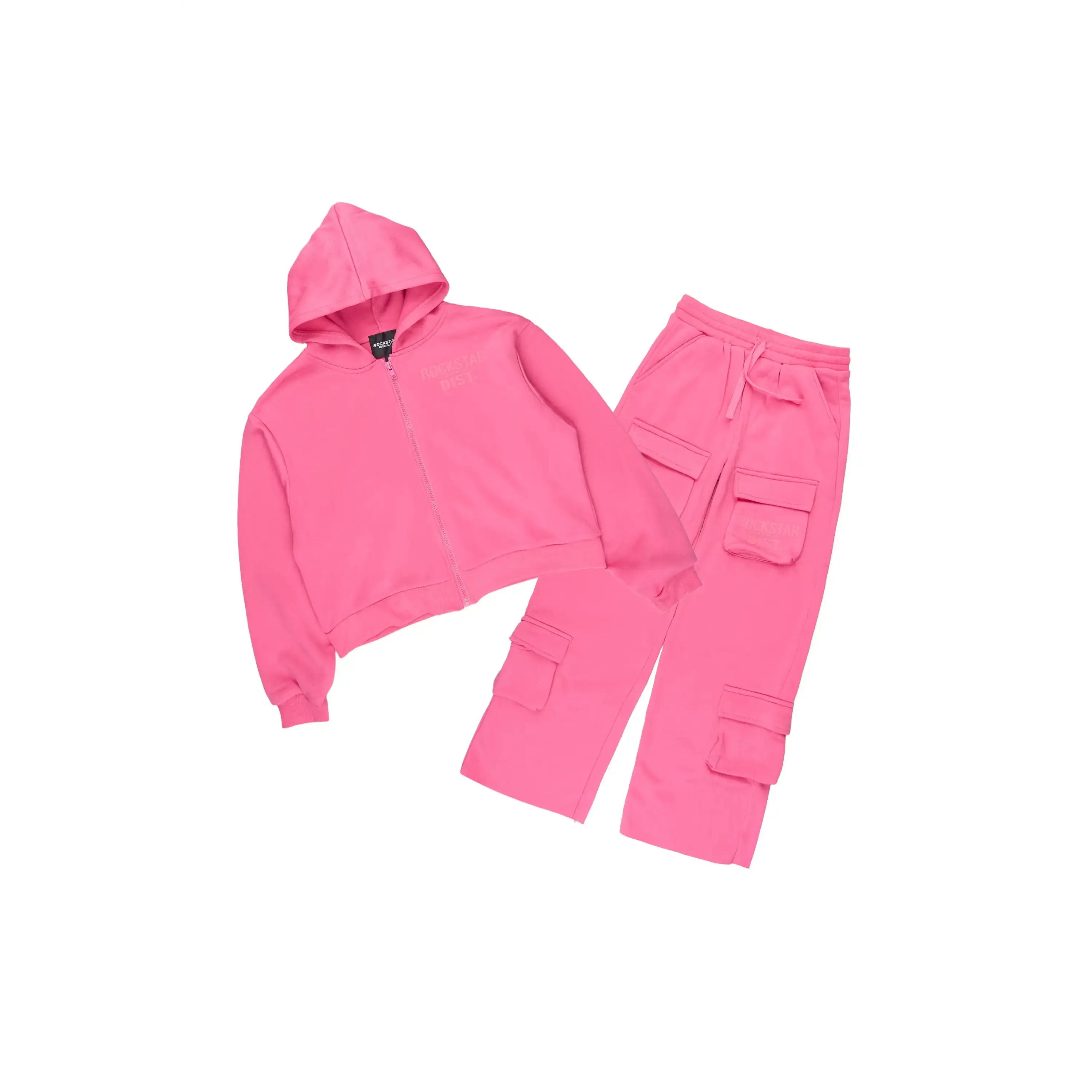 Girls Mauricia Pink Crop Baggy Track Set