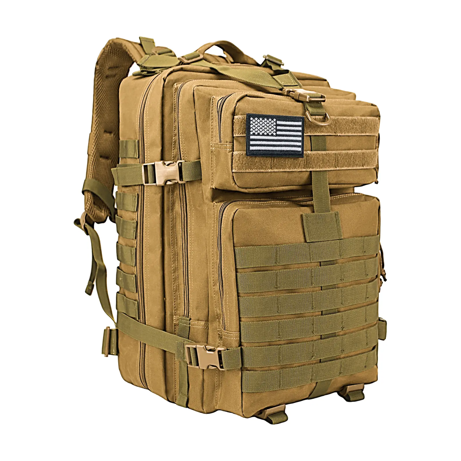Hiking Trekking Rucksack, Large Military Tactical Outdoor Backpack for Adults, Water Resistant 3-Day Pack with MOLLE & 17-in Laptop Compartment, Water Resistant Backpack
