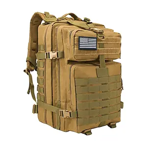 Wolt Large Military Tactical Backpack 180 Open 3 Day Assault Pack Waterproof Army MOLLE Bug Out Bag Rucksack for Hiking Camping Trekking Gym Travel 17 Laptop Compartment