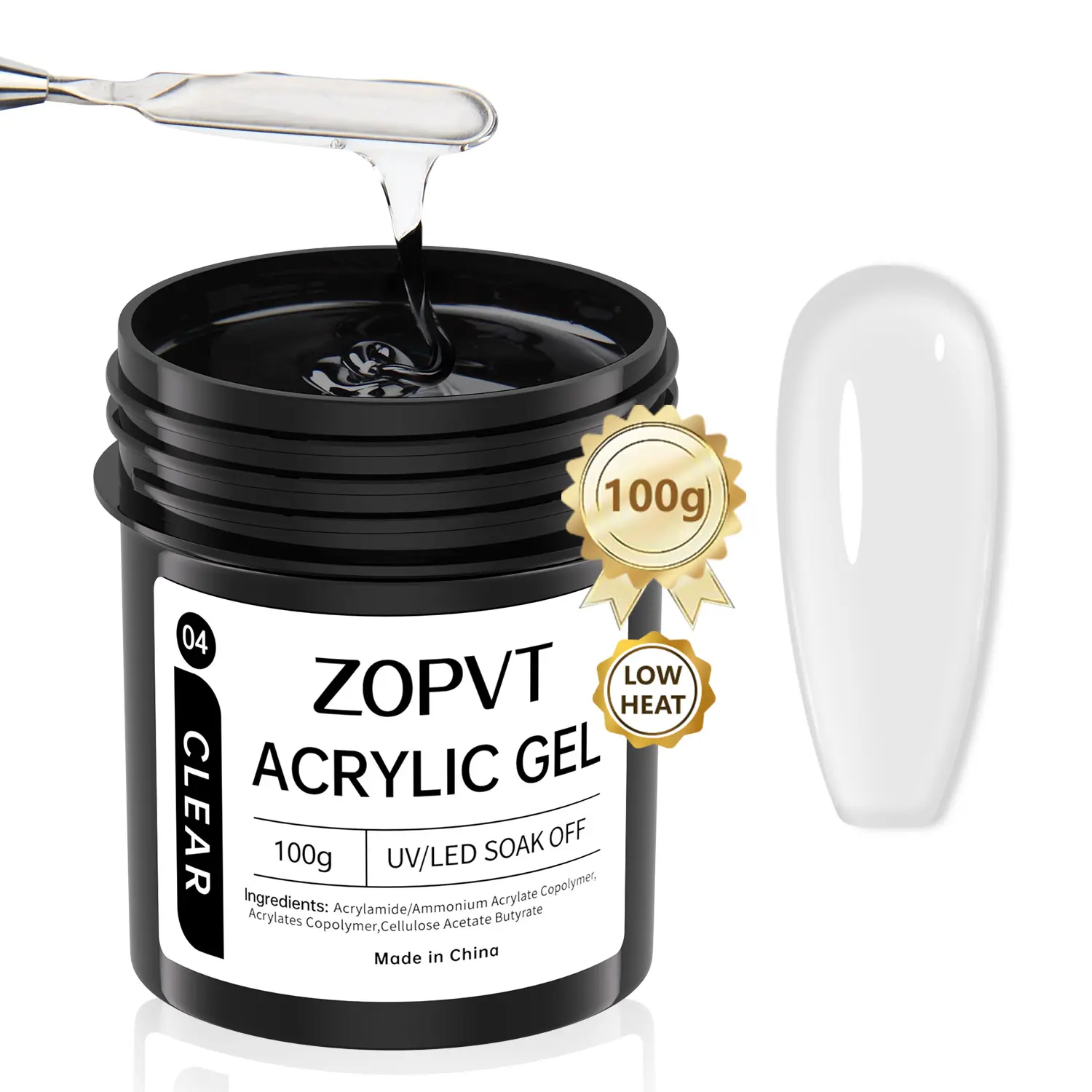 Acrylic Gel Nail Extension Kit, Transparent 100ML Large Capacity, Ideal for Home Manicure & DIY Nail Art Enhancement, Acrylic Overlays, Nail Tech Supplies