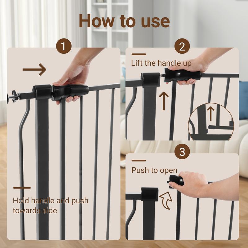 Safety 33" Baby Gate for Doorways & Bottom of Stairs, Pressure Mount Design for Babies, Toddlers & PetsInfant and Pet Safety Gate, Child Barrier for Doorways, Stairs, and Hallways, 29.1-Inch to 33.8-Inch Openings, 30-Inch H.