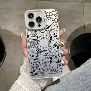 cute P-Pochacco Phone Case For iPhone 11 12 13 14 15 16 17 Pro Max Air Plus Mini Light Luxury High-end Colorful Silver Cases