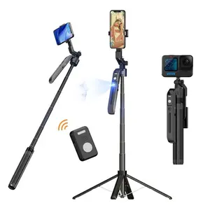 Funsnap Auto Face Tracking Tripod with Remote for iPhone & Android, 360° Rotation, Extendable Selfie Stick, Gesture Control, Compatible with TikTok, YouTube, Vlog, Live Streaming