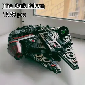 NEW MOC 1579PCS Falcon Compatible 75389 Millennium The Dark Spaceship Bricks Building Block for Boys Gifts for Kids Model Adults