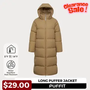 【Clearance Sale】PUFFIT Extra Long Double-open Zip Hooded  Puffer Jacket Womenswear Coats, Thicken Warm Winter Coat for Women, Water Repellent,Two-Way Zipper #FallFreshness