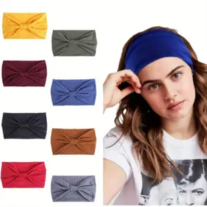 8 Packs Wide Non-slip Boho Women's Headband, Stretchy Headband, Ideal for Yoga, Fitness, Running, Women's Hair Accessories Hairband Decoration