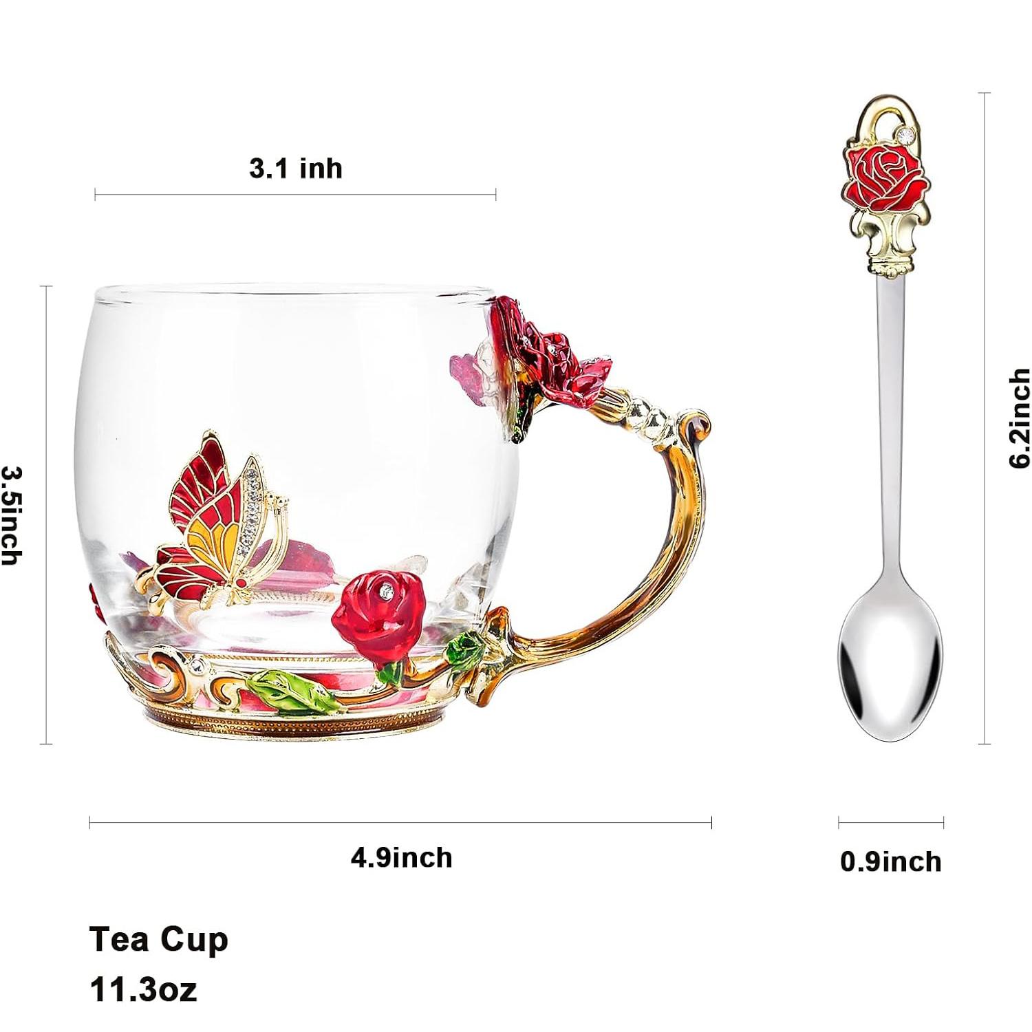 Gifts for Mom Women Mothers Day Valentines Day Gifts Glass Coffee Enamels Mug Best Birthday Valentine's for Her Girlfriend Wife from Daughter Son Tea Cup Christmas Stocking Stuffers