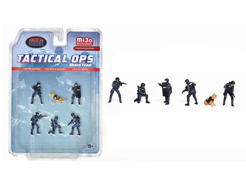OPS SWAT Team Figures Set Diecast 1:64 Scale Model - American Diorama AD2439