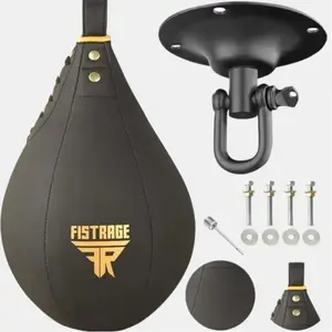 FISTRAGE Speed Ball Swivel Fixed Punch Bag for Boxing, MMA, Muay Thai Training, with Free Hanging Swivel Workout Speedball Kicking Platform Equipment