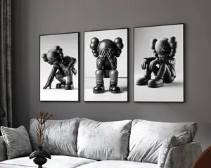 Kaws Figure Wall Art Poster Set Of 3 | Minimalist Hypebeast Graffiti Style Prints | Hypebeast Room Decor | Hypebeast Kaws Toys Poster |