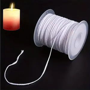 61m Cotton Wick Roll, Pure Braided Wicks, Handmade Scented Candle Making Tool, Ideal for DIY Wax Candles