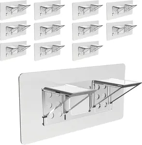 12 Pcs Self-Shelf Pegs – Transparent No-Shelf Brackets for Cabinets, Bookcases,, Closet, Duty, Load Bearing