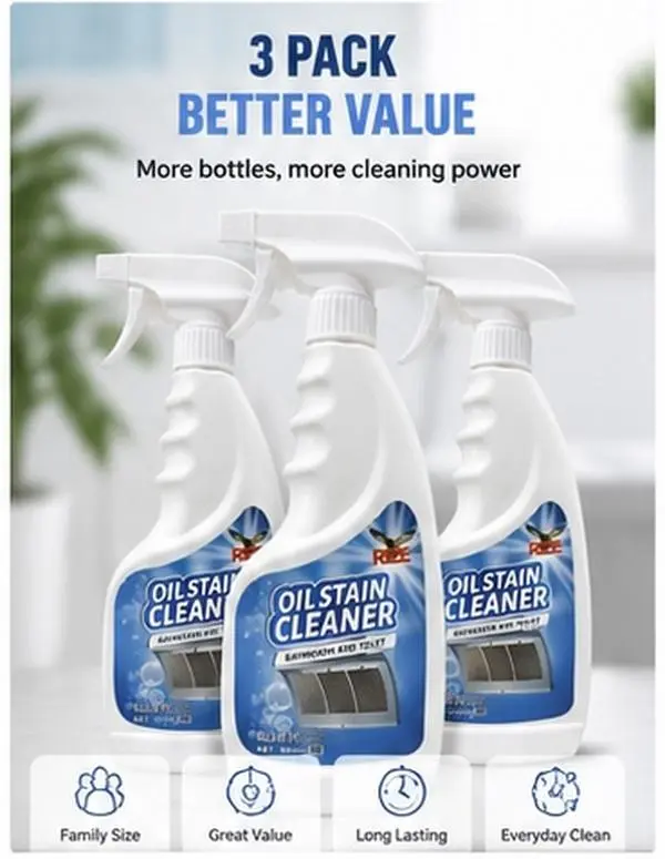 3-Pack RIZE Foaming Kitchen Surface Cleaner, 500ml Per Bottle, Quick-Action Kitchen Care Spray