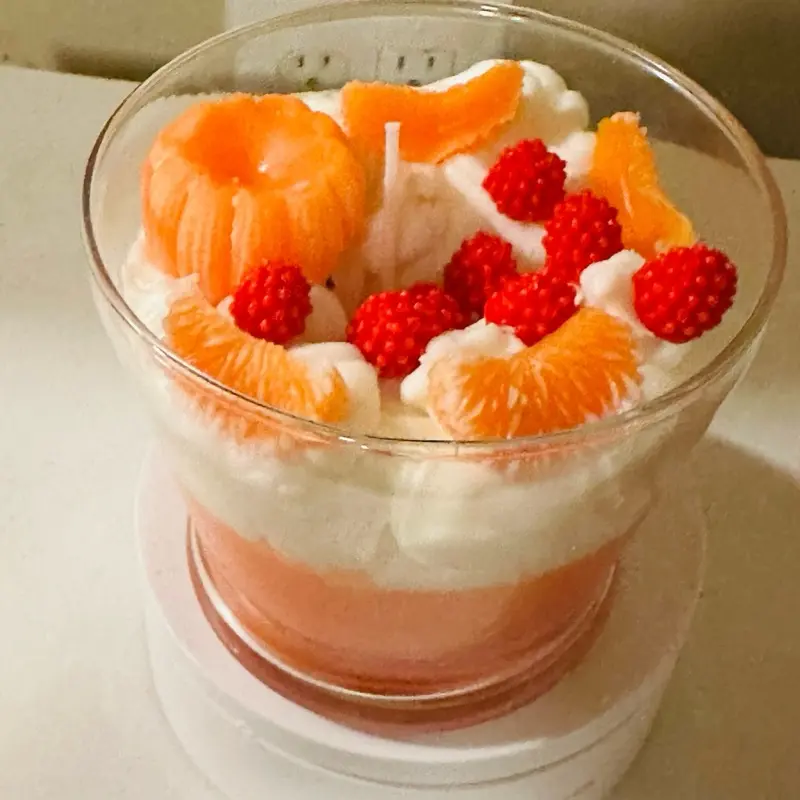 Citrus Cream Delight Candle with Orange and Raspberry Scented Wax