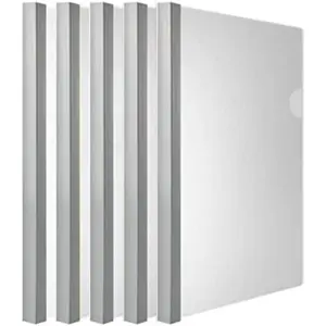 Clear Report Covers with 14mm Solid Color Sliding Bar, 100-sheet Capacity (18C), Transparent Resume Presentation File Folders Organizer Binder for Letter/A4 Size Paper, 10 Pieces, Solid White