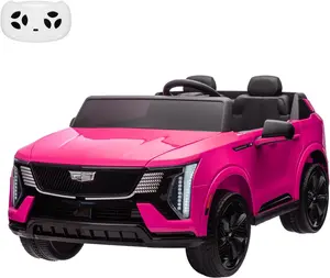Pink 24V Two Seater Licensed Cadillac Ride On Car For Kids With Remote Control Powerful 130W Motors Music Led Lights Spacious Design Full Wheel Suspension Pink